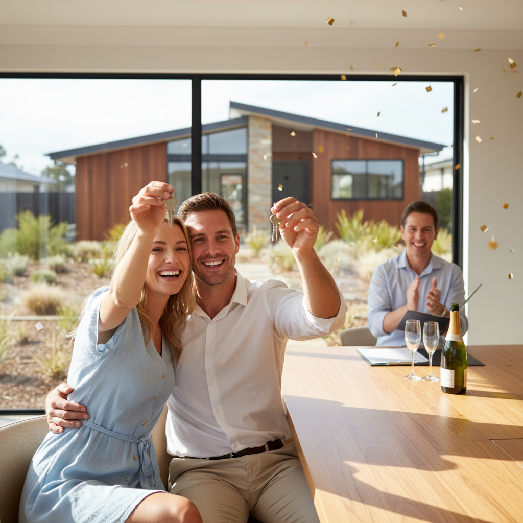 Receiving keys to new home