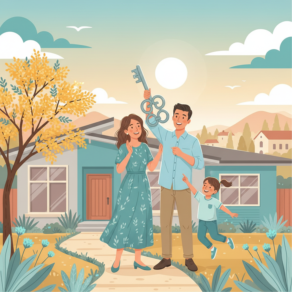 Receiving keys to new home