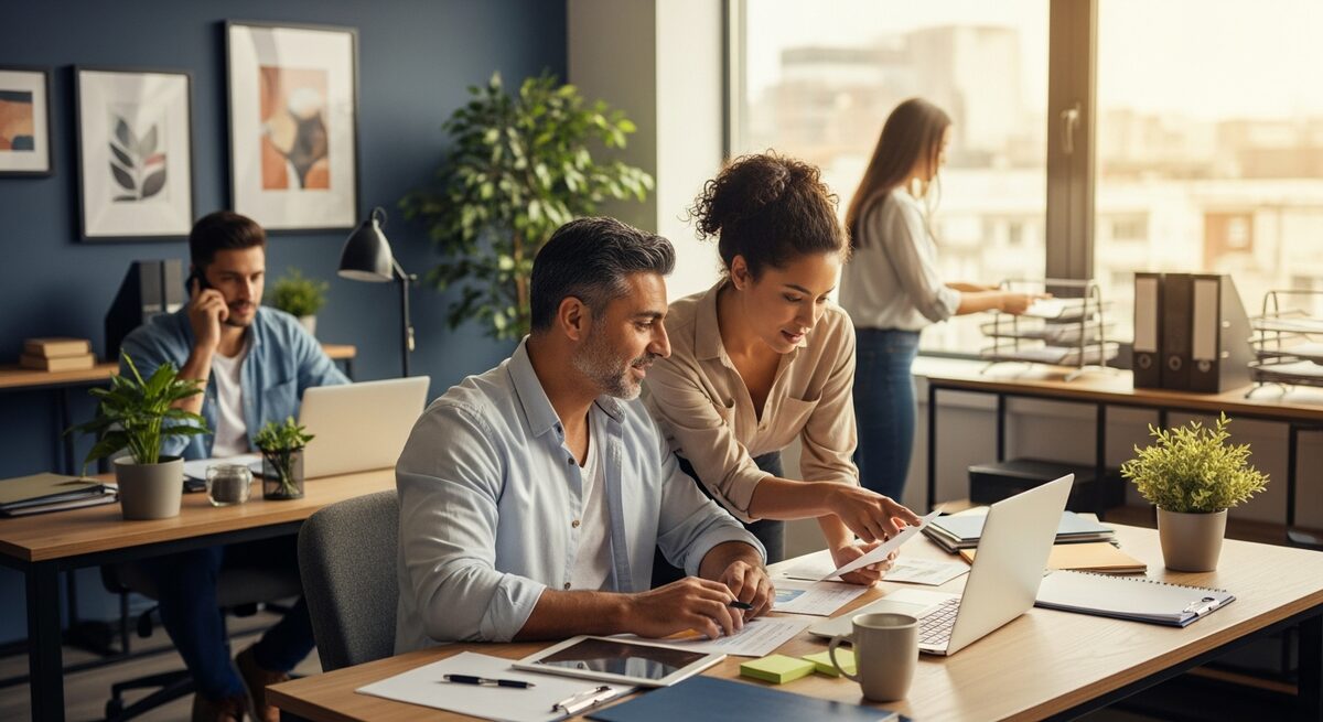 Family working together in their business