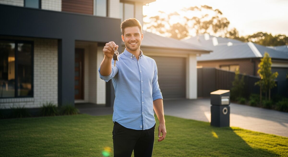 Young professional achieving home ownership