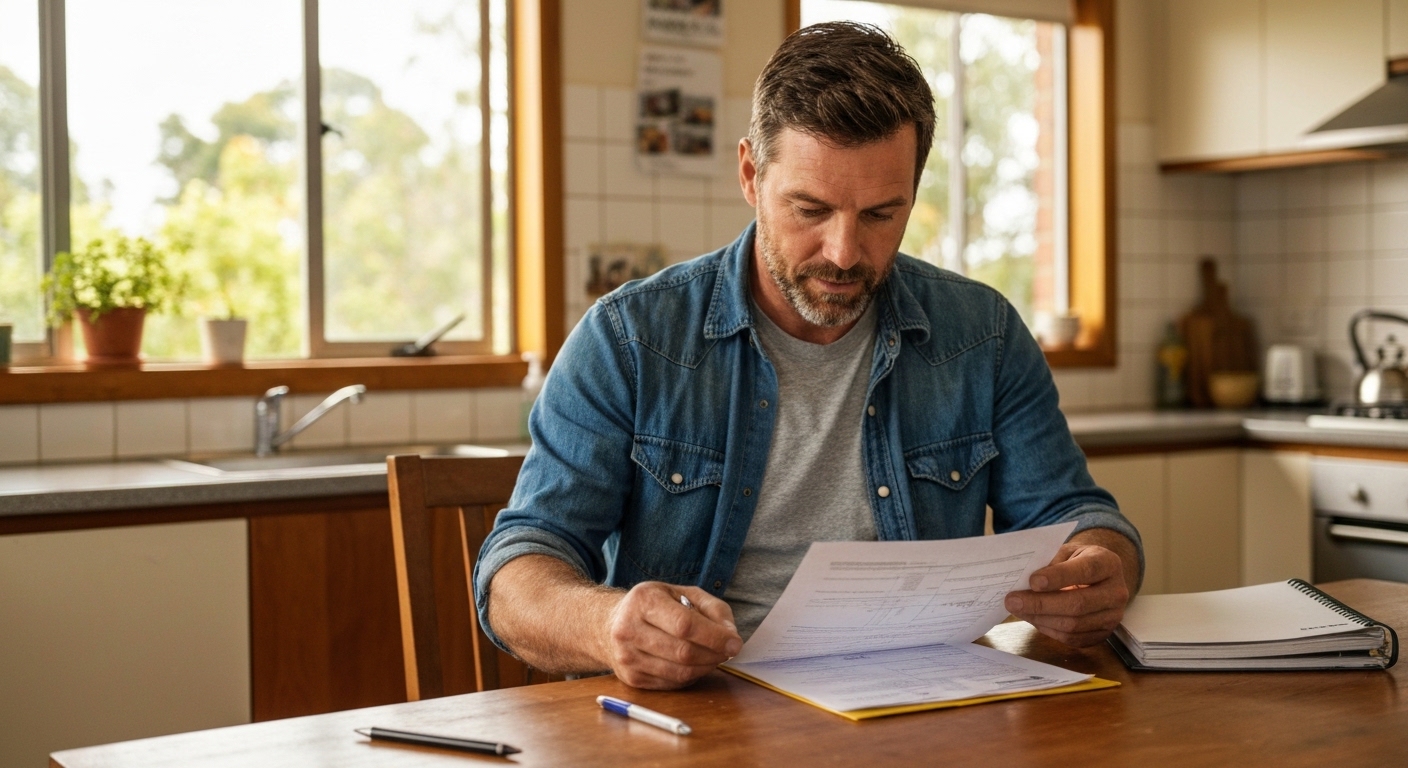 Self-employed borrower reviewing low doc loan options with Finance Hub broker