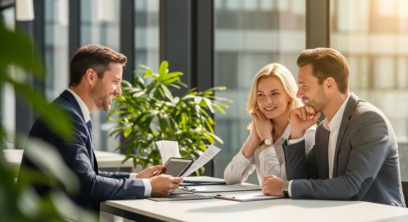 Couple reviewing non-conforming home loan options with specialist broker