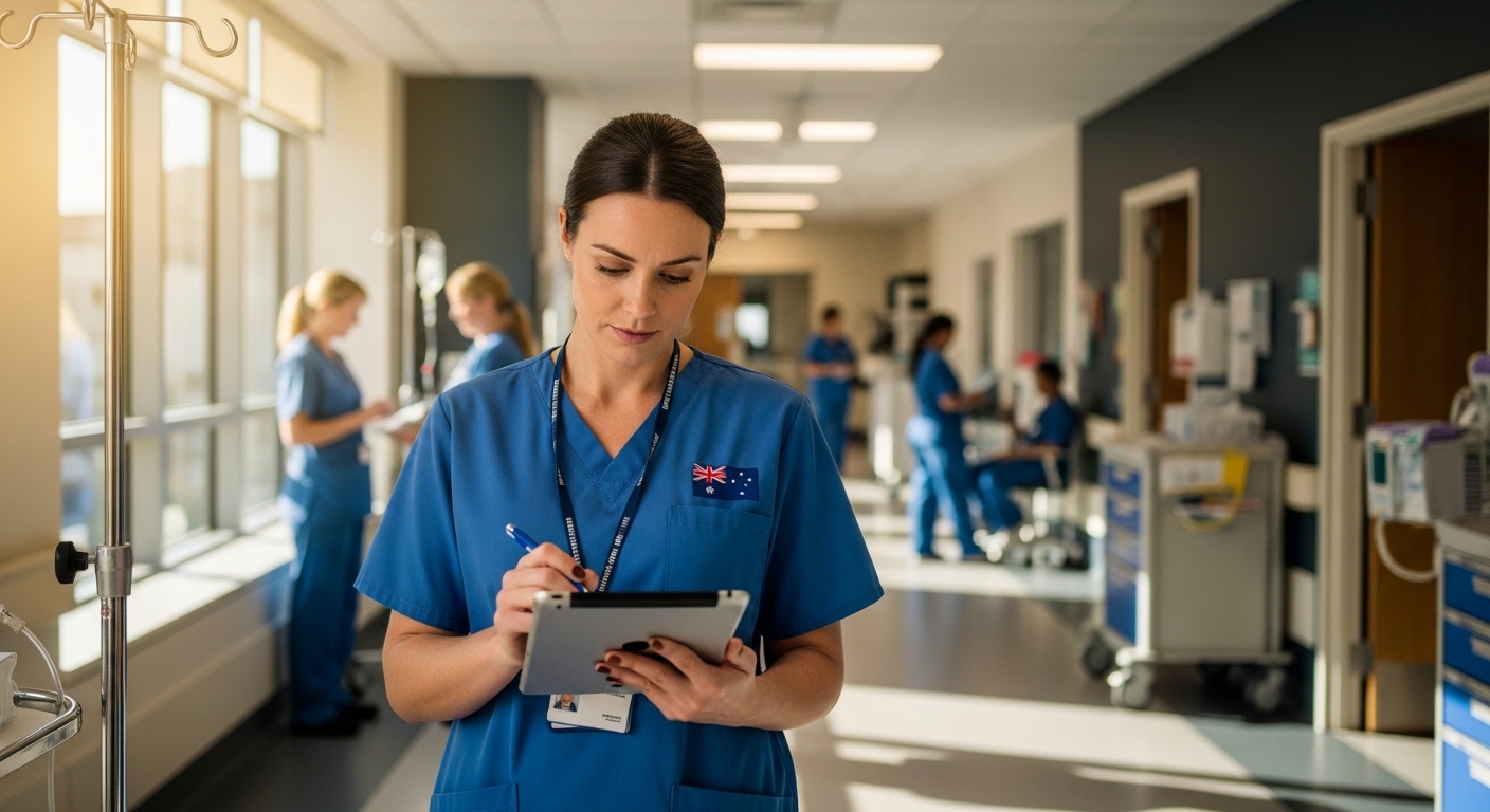 Nurse at work in hospital representing career income