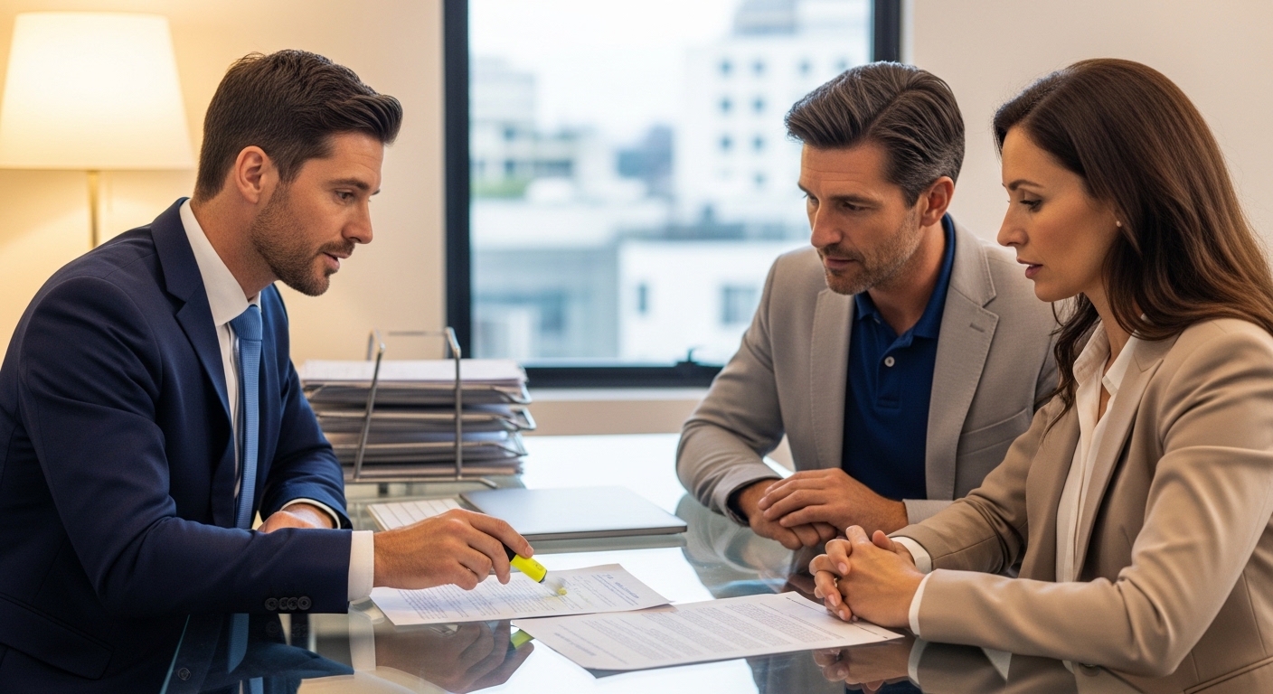 Finance Hub broker discussing exit strategy with client