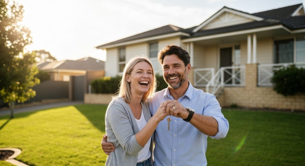 Professional couple meeting with Finance Hub mortgage broker for home loan consultation